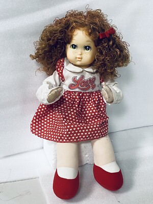 Praise Toys Doll Red Hair Hearts Rubber Face Praying Valentine Soft Doll 16 