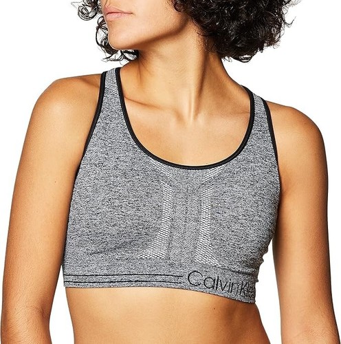Calvin Klein Performance Med Impact Racerback Sports Bra L Removable Cups Blue - 第 2/9 張圖片