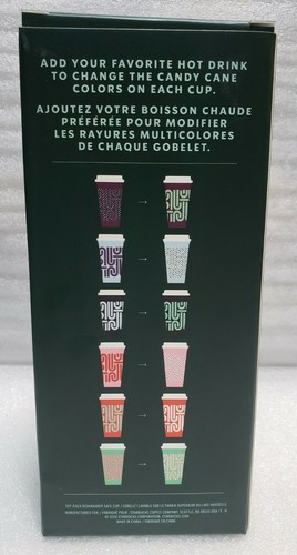 Starbucks Reusable 6 Color Changing Hot Cups Holiday 2020 Zuckerstangen Neu - Bild 4 von 10