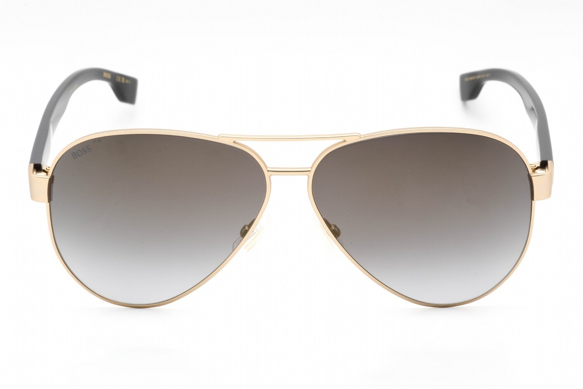 メガネ Hugo Boss Titanium Eyeglass Frame BOSS1416 0NZ Matte Gold BOSS - Titanium optical frames with ombré detail - Black