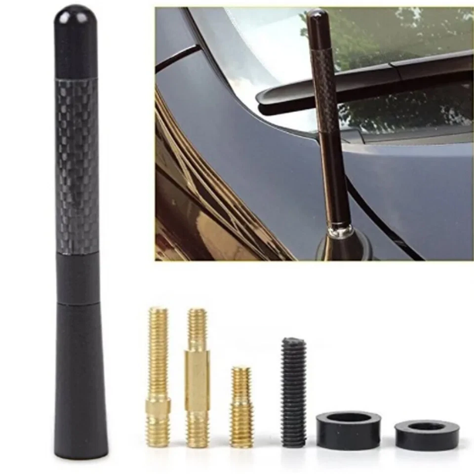 4.7" Carbon Style Short Antenna Radio AM/FM Accessories w/Screws For Ford Fusion - Image 4 of 4