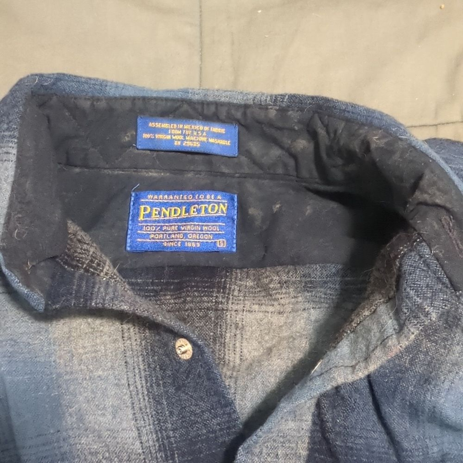 Pendleton Blue Wool Casual Button Down Shirt - image 3