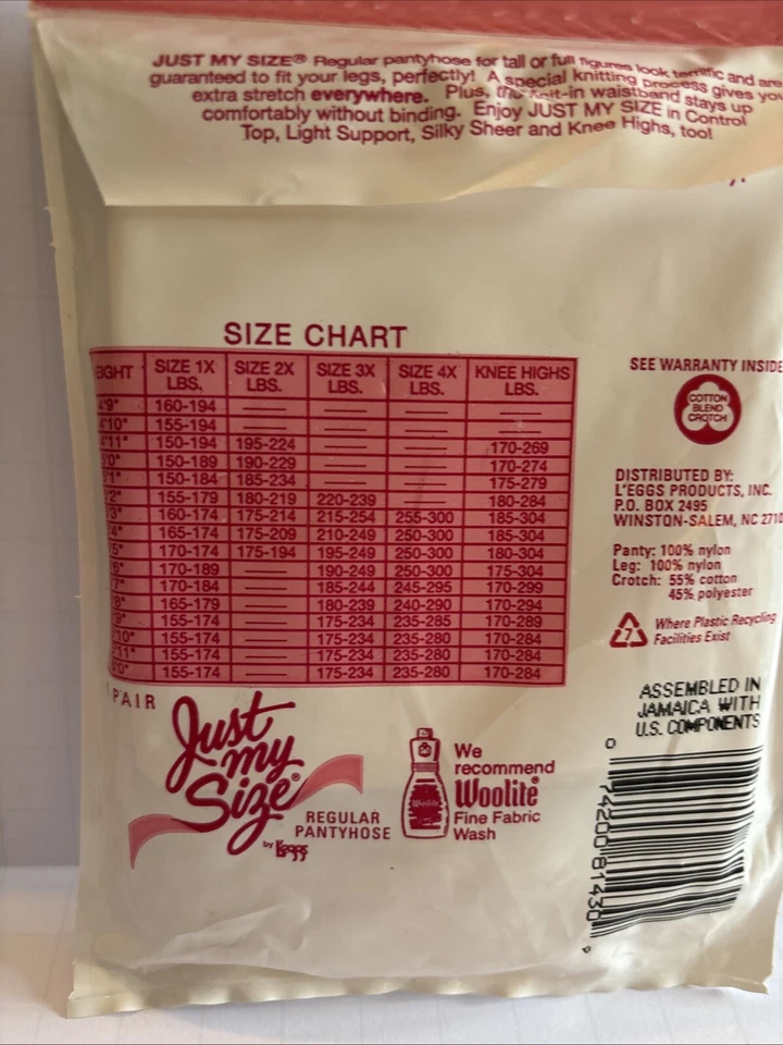 Pantimedias Just My Size Talla Grande Regular 4X Altas Completo Blanco Puntera Transparente Leggings Foto 2 de 4