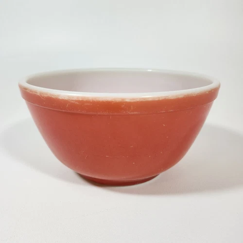 Vintage Pyrex Bowl 1 1/2 Qt 402 Primary Colors Red USA 1940s Unnumbered 40s