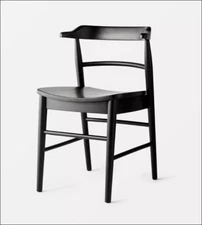 Kaysville" 24" Counter Height Barstool- Curved Back Wood-(Black Color)-Threshold