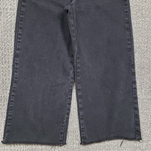 Zara Jeans Womens Size 6 Black High Rise Wide Leg Cropped 29x25 - Picture 4 of 13