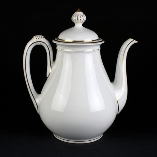 Haviland Limoges Donhoff White & Gold Lg Coffee Pot, c1880 Schleiger 20 7 Cup 9" - Picture 3 of 9