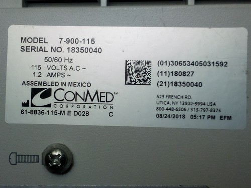 ConMed Hyfrecator 2000 7-900-115 with pen 7-900-5,foot switch 7-900-4,power cord - Picture 8 of 10