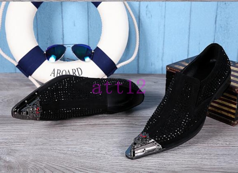Uomo Pointed Metal Pointed Uomo Toe Shoes Rhinestone High Top Zip Pelle Casual Party Shoes 3cd907 Uomo Pointed Metal Pointed Uomo Toe Shoes Rhinestone High Top Zip Pelle Casual Party Shoes 3cd907