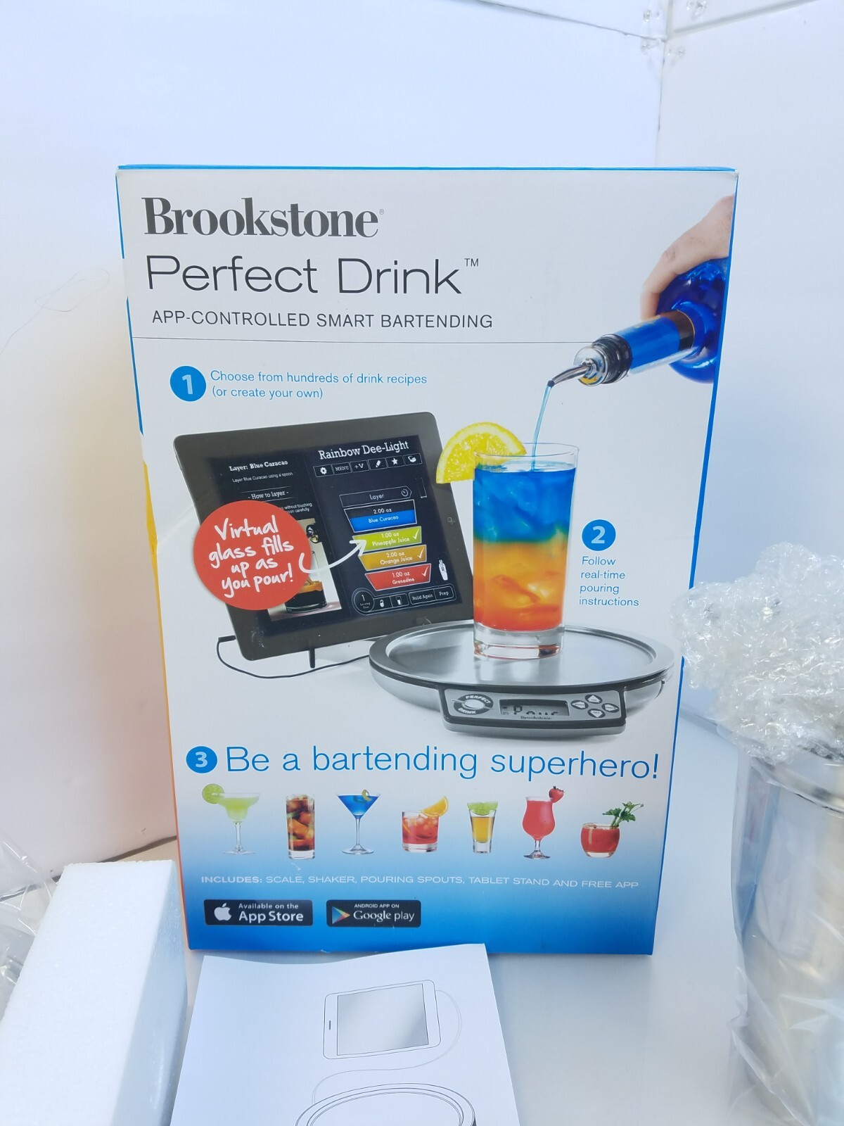 Brookstone Perfect Drink App-Controlled Smart Bartending Cocktail Scale ...