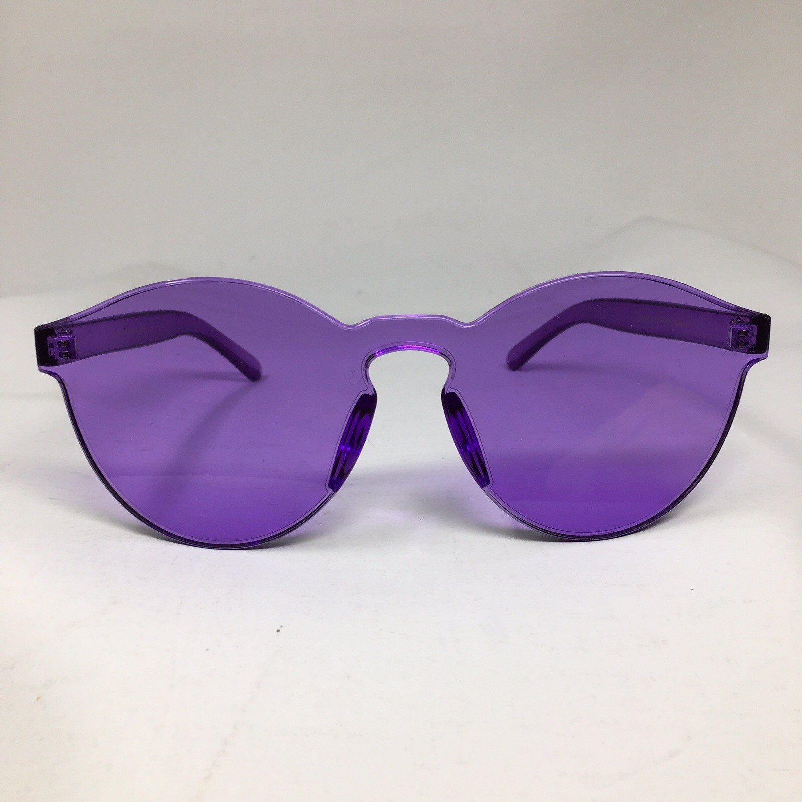 Purple Round Transparent Oversized 1049 Wear Me Pro Sunglasses with Case  -image