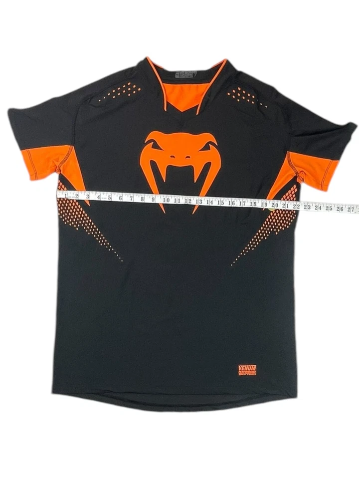Venum Performance Mens X-Large Rash Guard V Neck Dry Tech Black Athletic MMA - image 3 of 4