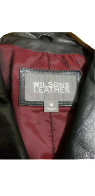 Vintage Mens Wilsons Black Leather Jacket RN69426 Size M | eBay