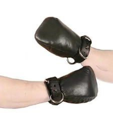 Puppy Bdsm Mittens Mitt,Leather Gloves Dog Paw Palm, Padded Handcuffs Bondage