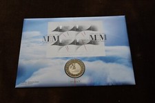 1999 / 2000 Large GB &pound;5 Coin Cover, Millennium Moment, Five Pounds