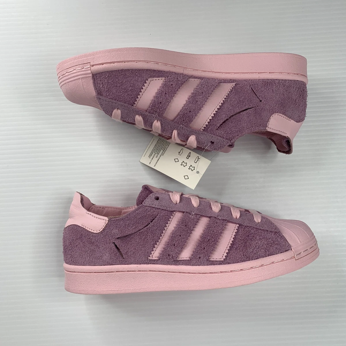 Pink suede adidas superstar sale