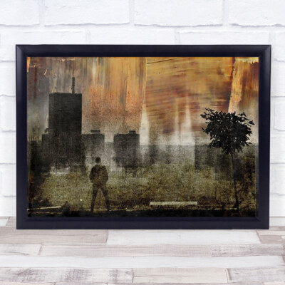 Schatten Einweg Malerisch Filter Textur Silhouette Baum Wandkunstdruck