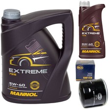 Motoröl Set MANNOL Extreme 5W-40 6 Liter + Ölfilter für Alfa Romeo Lancia Lybra 