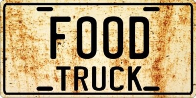 FOOD Antique, Work or Old Truck - Weathered License plate 