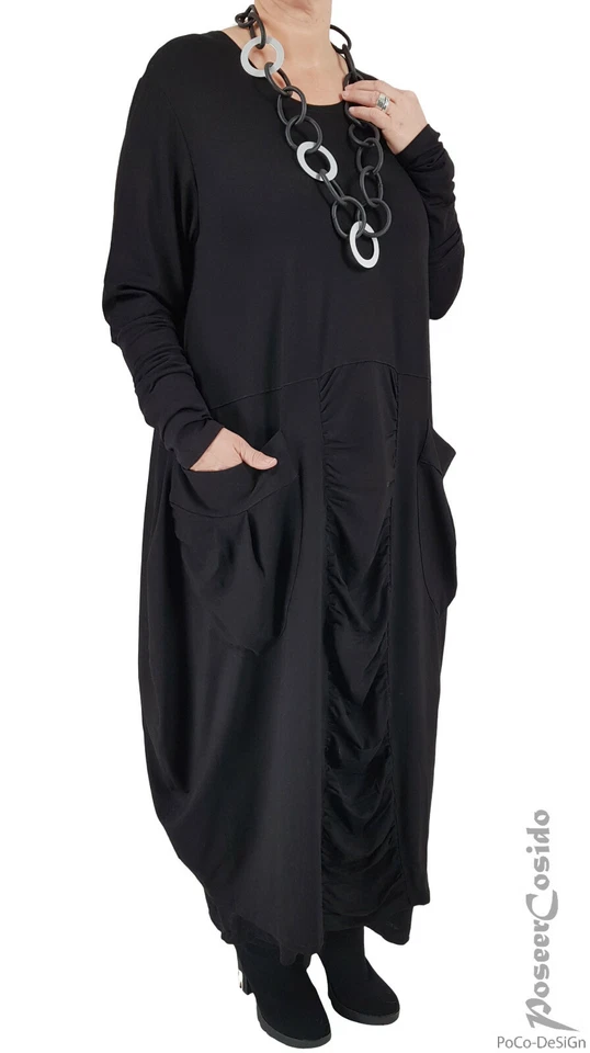 PoCo DeSiGn LAGENLOOK Ballon-Kleid 44 46 48 50 52 54 56 58 L-XL-XXL-XXXL schwarz - Bild 4 von 4