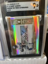 2006 Donruss Elite Barry Sanders Passing The Torch Autographed # 41/49 SGC 9
