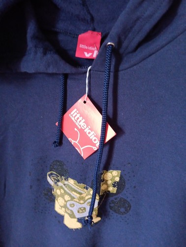 NWT MOBY Musician LITTLE IDIOT Hoodie SWEATSHIRT XL BLUE Electronica Vintage 90s - Picture 3 of 6