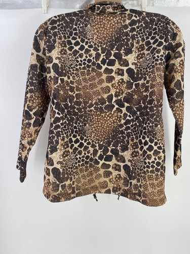 Westbound Woman Jacket Animal Print Lightweight Brown Cream 2X Womens - Picture 5 of 8