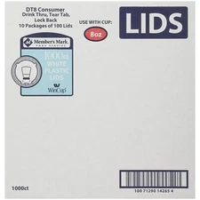 WinCup White Plastic Cup Lids Cover for 8oz Styrofoam Cup 1,000 ct. No ShipTo CA