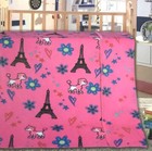 Plume D' Home Reversible Flannel Blanket (Poodle Paris)