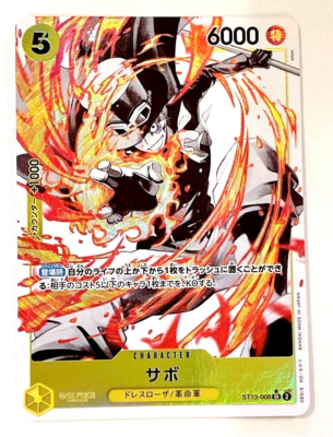One Piece Card Game Sabo ST13-008 SR Parallel Black and white Ver