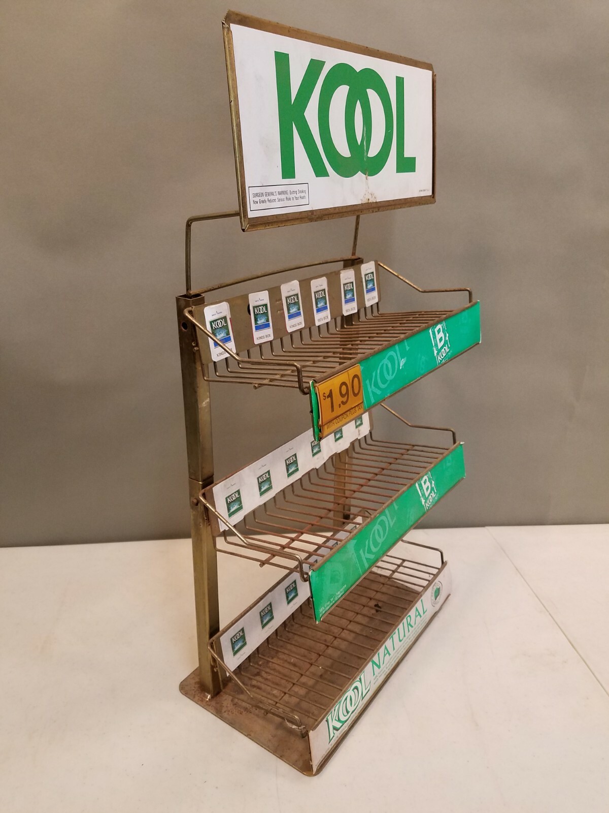 Vintage B KOOL Cigarette Metal Counter Display Advertising Store Sign