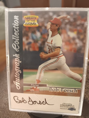 1999 Fleer Greats of the game Bob Forsch autograph