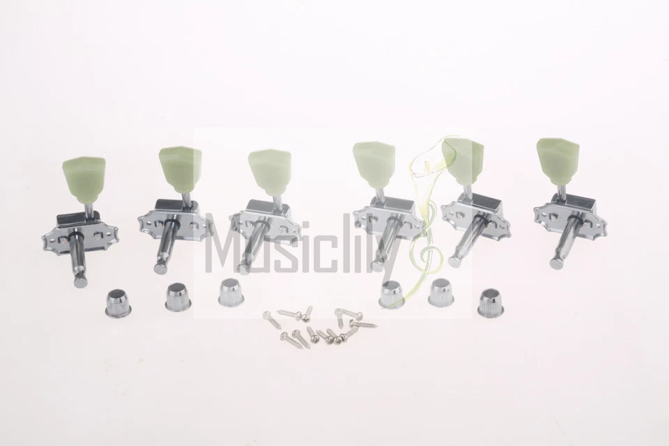 Musiclily Pro Chrome 3L3R Machine Heads Tuning Pegs Tuner For LP Epiphone Guitar - Image 2 of 4