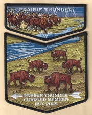 PRAIRIE THUNDER Lodge Charter Member 2-pc set, Buffalo Stampede, FREE SHIPPING