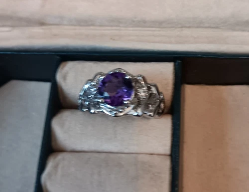 925 SterlingSilverCharming Indigo Violet Spinel 2.03Ct   White Gold Plated S 7