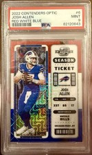 2022 Contenders Optic #6 Josh Allen Red White Blue 01/13 1st On Print PSA 9