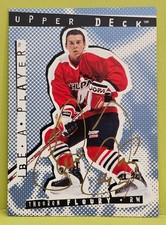 1994-95 Theoren Fleury #123 Upper Deck Be A Player NHL Hockey Card Signatures