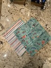 2pc Norwex Kitchen Tea Towels Nutcracker Holiday Design Teal Turquoise & Stripes