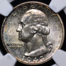 1943 WASHINGTON QUARTER NGC MS 66 SILVER SATIN GEM WITH A PUFF OF DUSTY SEAGREEN Philadelphia Washington