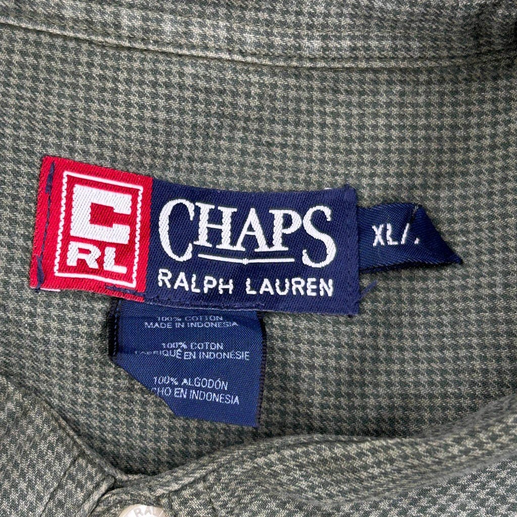 Chaps Ralph Lauren Checked Shirt - XL Green Cotton image 3