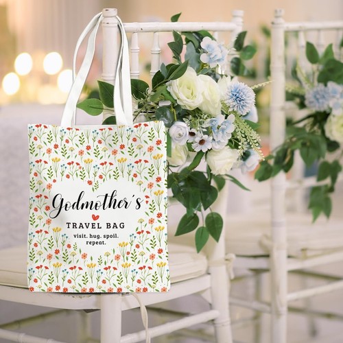 Colorful Godmother Tote Beach Bag - Proposal, Mothers Day, Christmas, Birthday - Picture 6 of 6