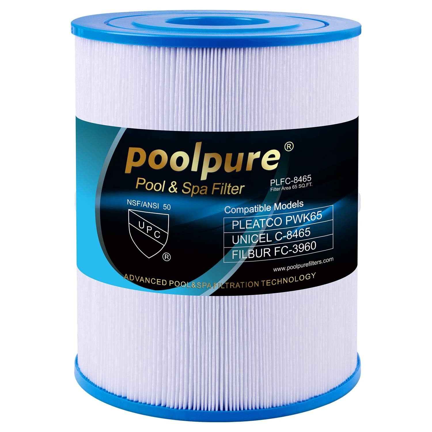 POOLPURE Whirlpool Filter Sostituzione per Unicel C-8465, Pleatco PWK65 e (O1L)