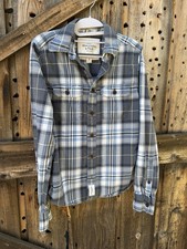 Abercrombie Fitch Muscle Fit Men's Button-Up S Blue Button Cuffs