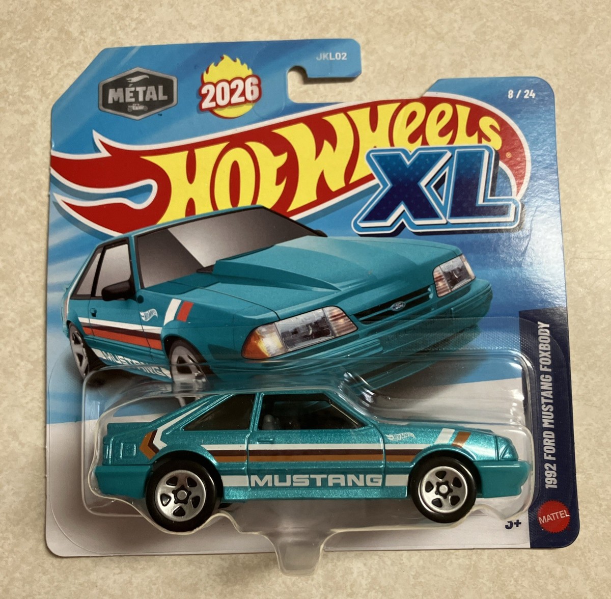 🔥2026 HOT WHEELS XL SERIES GREEN 1992 FORD MUSTANG FOXBODY 1:43