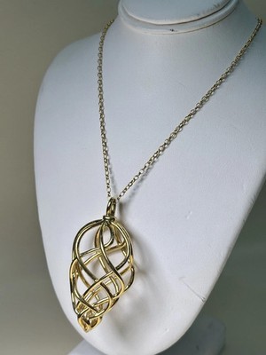 Links Of London 925 Sterling Silver Woven Pendant Yellow Gold Vermeil, 26 