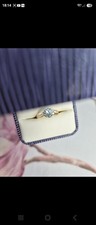 Aquamarine & Diamond Engagement Ring. size M. Beautiful. Jewellery Quarter.