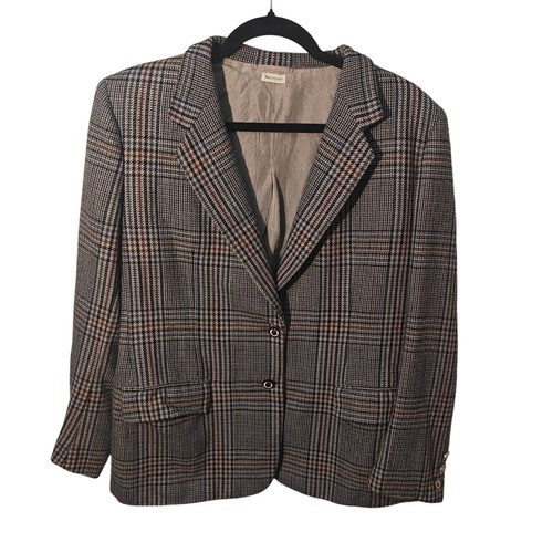 Brioni, Blazer Brioni per George Straith Ltd Vintage 100% Lana Glen Plaid Made in Italy