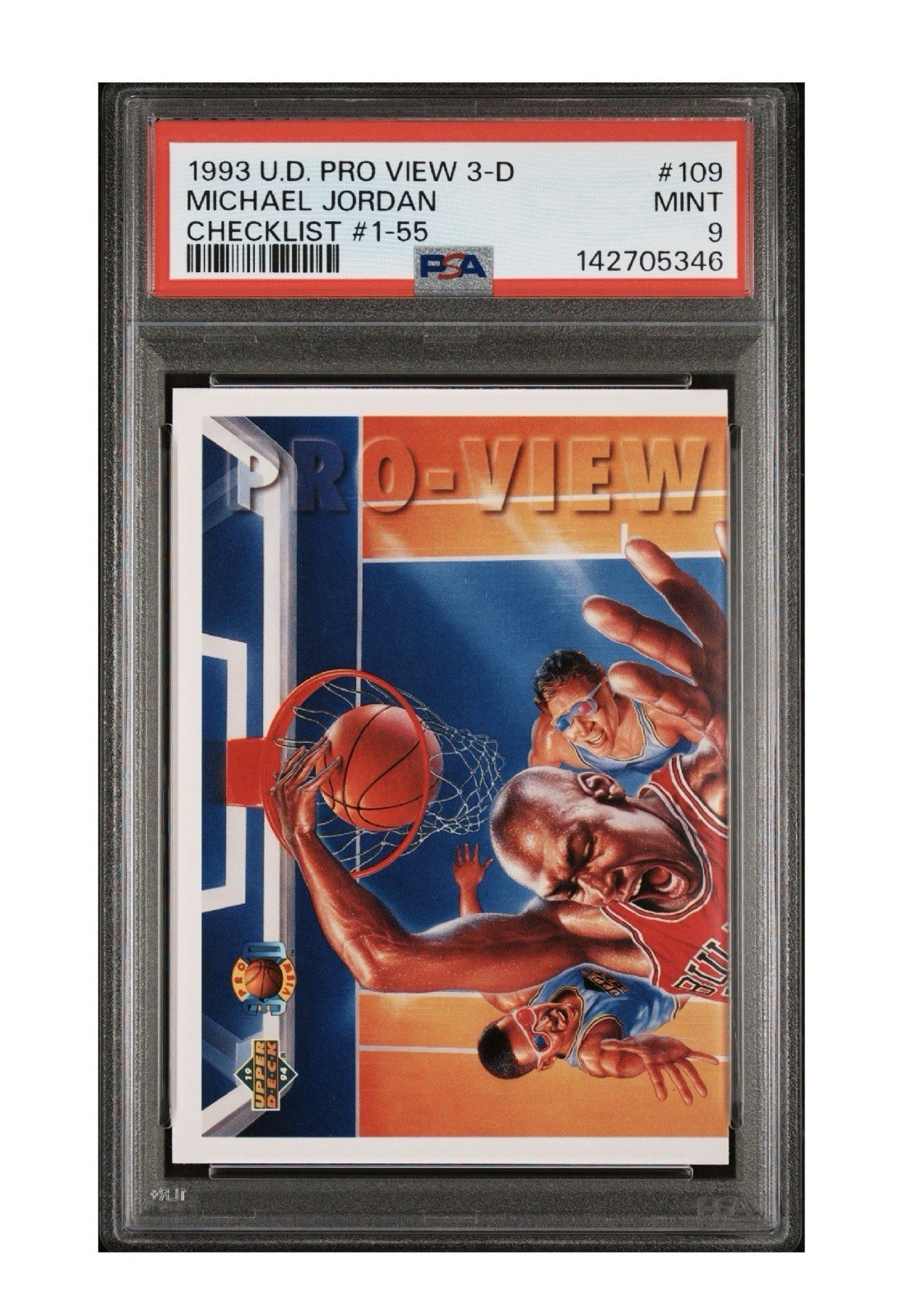 1993 Upper Deck Pro View 3-D Michael Jordan #109 CKLST PSA 9 Mint Bulls HOF