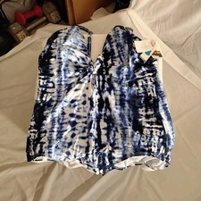 Time And Tru Women's Plus Size 1X Blue Tie Dye One Piece Swimsuit