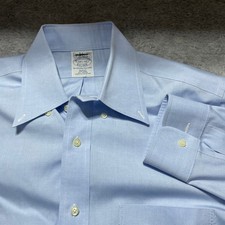 Brooks Brothers Slim Fit Non-Iron Oxford Shirt Light Blue 14.5-33 Mens 0393